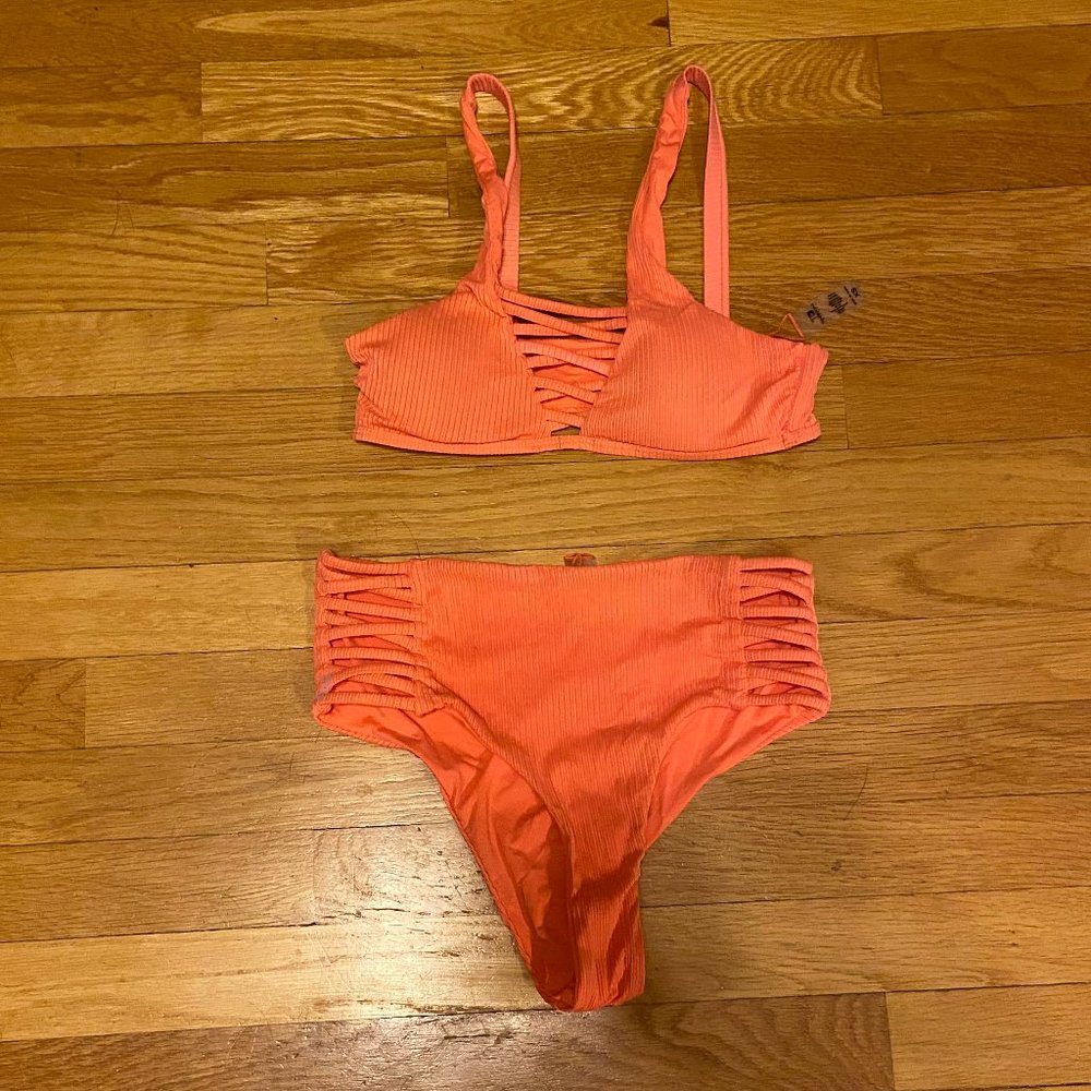 TiniBikini Neon Orange Two Piece Swimsuit - Size XS